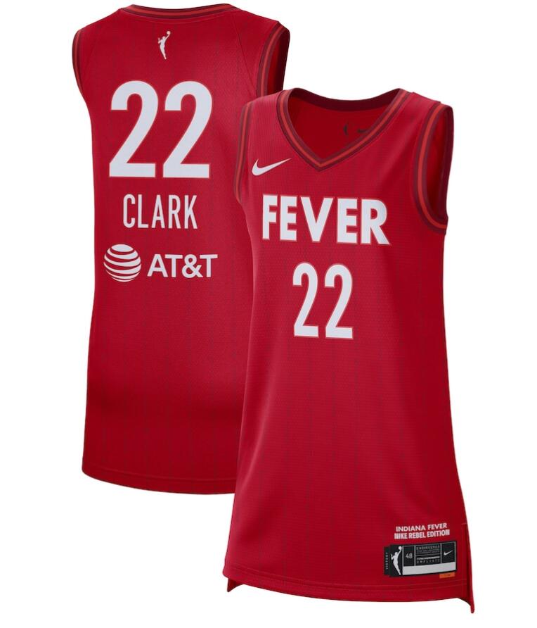 Men Unisex Indiana Fever #22 Caitlin Clark Nike Red 2024 WNBA Draft Rebel Edition Victory red Jersey->more ncaa teams->NCAA Jersey